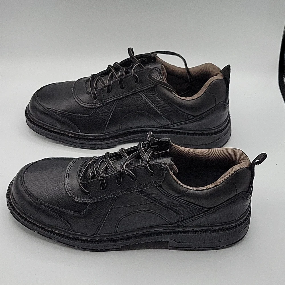 Hytest Hush Puppies Professional oxford steel toe Safety Shoe leather black 9.5